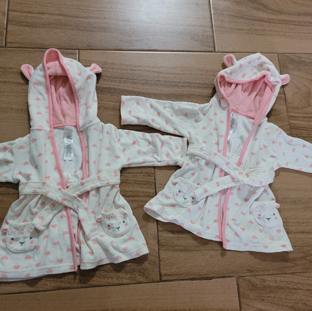 Twin Terry Heart Bathrobes with 💕 hearts